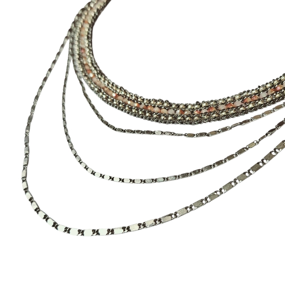 Nakamol Layered Silver Choker Necklace